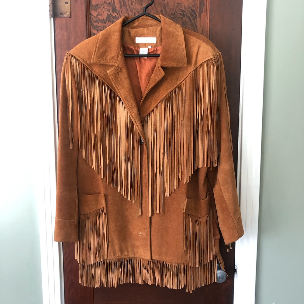 Preston & York Western Suede Fringe Blazer sz L
